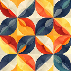 Fototapeta premium Simple geometric seamless tile patterns in beautiful bright colors, repeating pattern