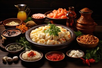 Delicious traditional russian cuisine