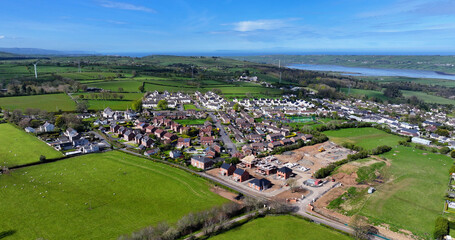 Aerial view of Residential homes in Ballycarry Village County Antrim Northern Ireland