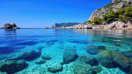 Fototapeta premium Stunning turquoise waters and rocky coastline