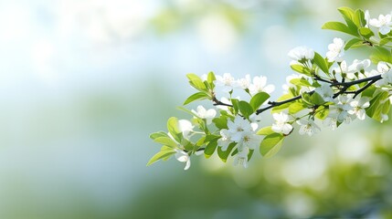 blooming spring flowers on tree branch