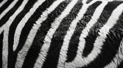 black and white photo of zebra stripes, extreme close up, high contrast, in the style of national geographic photography