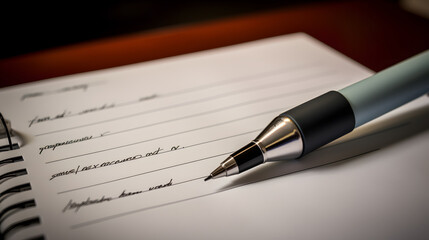 fountain pen on document