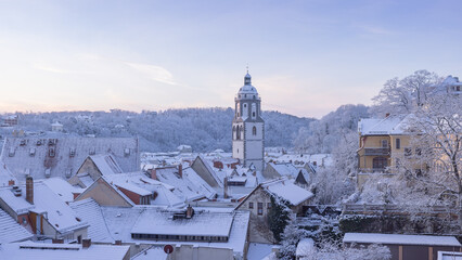 Historische Stadt Meißen (Sachsen, Deutschland) im Winter