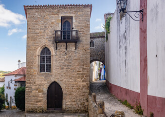 Streets in Obidos town, Oeste region, Leiria District of Portugal