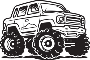 Monster Truck Vector Illustration Roaring in Rally Race