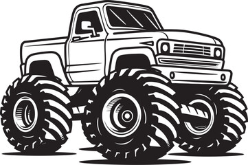 Monster Truck Vector Illustration Tailgating in Wild Chase