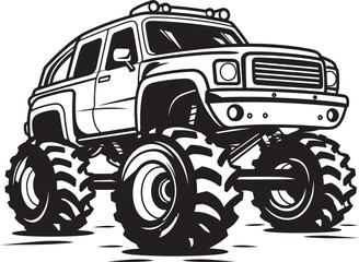 Action Packed Monster Truck Action in Vector Graphic