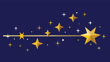 Twinkling stars forming a straight line symbolizing the Stoic value of rationality and logic.. Vector illustration