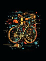 Pen and Ink Illustrations of Old Bikes