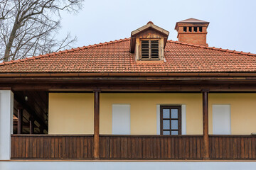 Monastery of Capriana in the Republic of Moldova. Background with selective focus and copy space