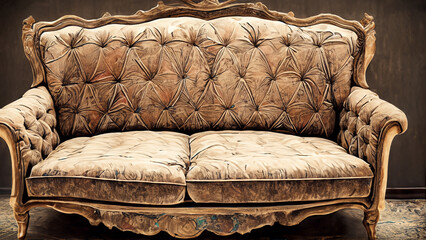 old sofa vintage pattern art , old decorative items