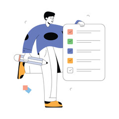 Survey Flat Vector Illustration Design, reserach