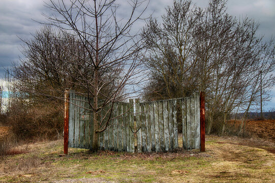 Old gate to be painted, Spinetta Marengo surroundings, Alessandria, Piedmont, Italy
