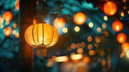 Fanous lantern glowing against a dusky backdrop, symbol of festivity