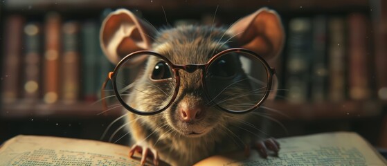 A closeup halfbody of a charismatic rodent