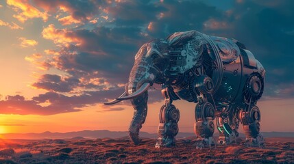 Fototapeta premium A robotic elephant