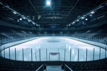 Hockey ice rink sport arena empty field - stadium - generative ai