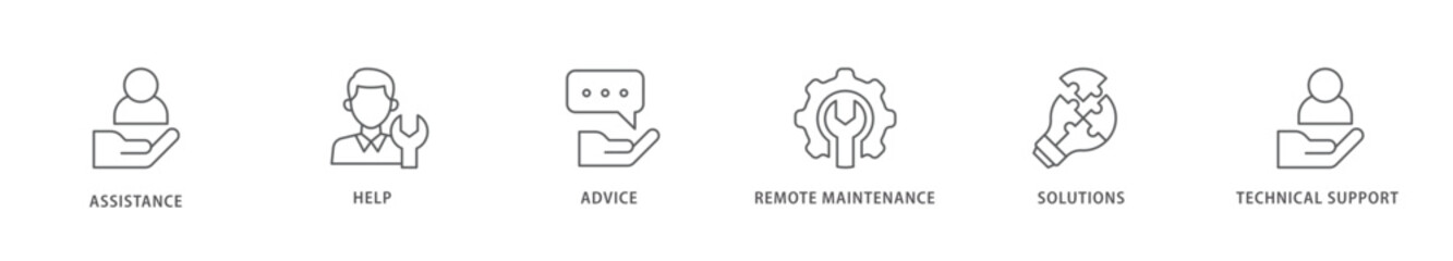IT Expert icon packs for your design digital and printing of assistance, help, advice, remote maintenance, solutions and technical support icon live stroke and easy to edit 