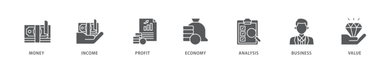 Cash flow icon packs for your design digital and printing of money, income, profit, economy, analysis, business, and value icon live stroke and easy to edit 