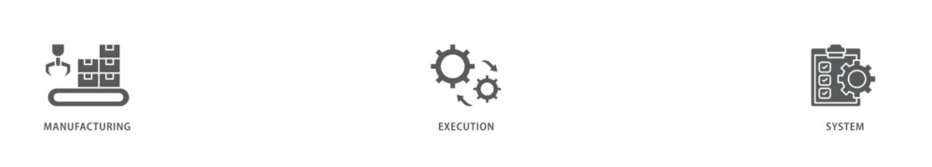 Mes icon packs for your design digital and printing of factory, service, automation, operation, production, distribution, management, structure, and analysis icon live stroke and easy to edit 