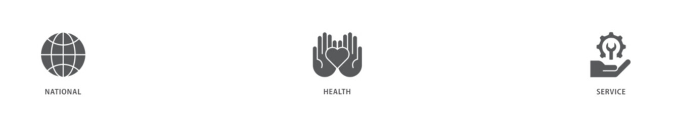 NHS icon packs for your design digital and printing of globe, hospital, health insurance, ambulance, patient, and medical apps icon live stroke and easy to edit 