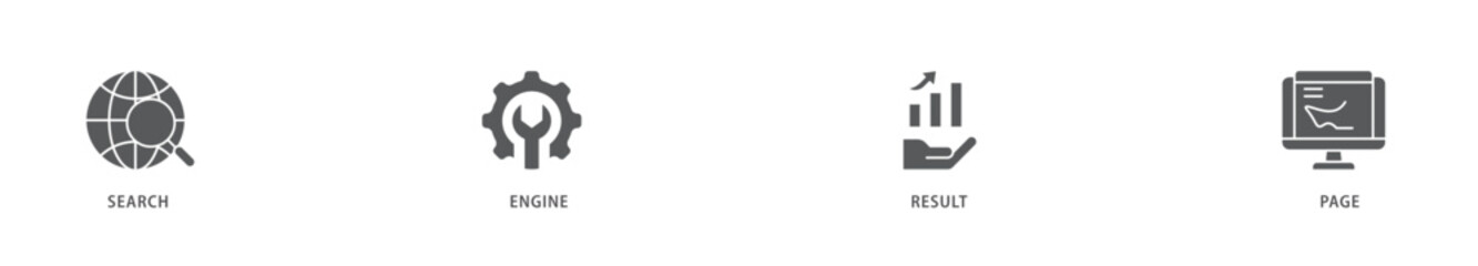 SERP icon packs for your design digital and printing of web search, computer, search engine, mobile search, page result, and statistics graph icon live stroke and easy to edit 