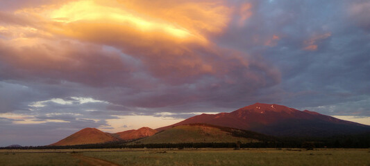 Sunset on the San Francisco Peaks from Kendrick Park