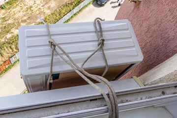 Installing an air conditioner in an apartment office Lviv Ukraine 08.04.24