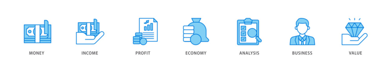 Fototapeta premium Cash flow icon packs for your design digital and printing of money, income, profit, economy, analysis, business, and value icon live stroke and easy to edit 