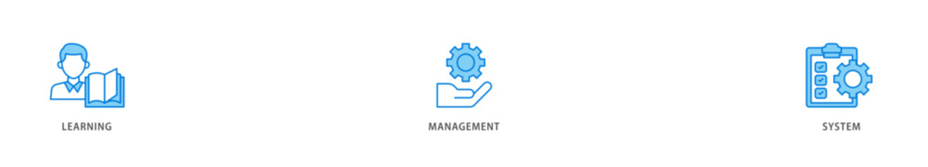 LMS icon packs for your design digital and printing of online learning, administration, growth, and automation  icon live stroke and easy to edit 