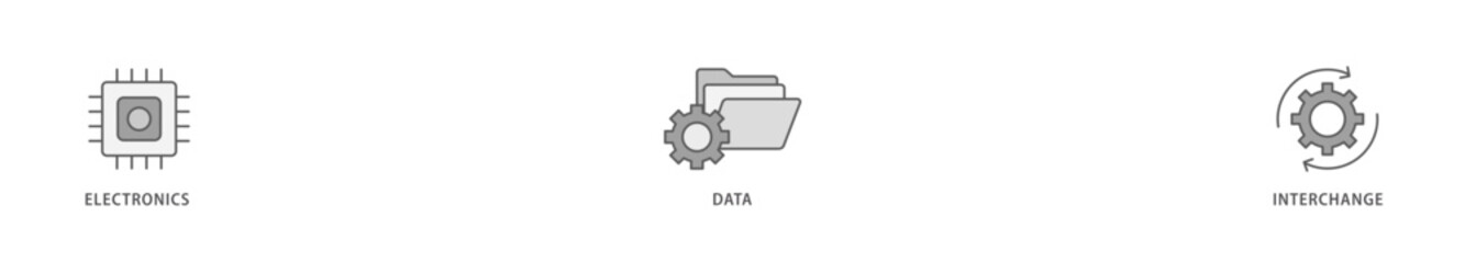 EDI icon packs for your design digital and printing of a cloud server, exchange, database, file, chart, automation, and process  icon live stroke and easy to edit 