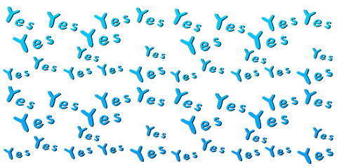 3D blue Yes pattern design