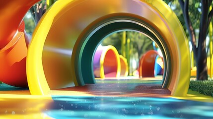 The playgrounds tunnels and slides are designed to spark curiosity and inspire a love for science...