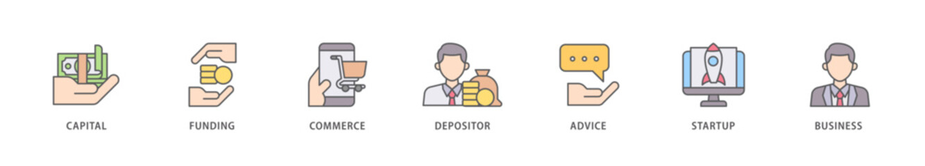 Angel investor icon packs for your design digital and printing of capital, funding, commerce, depositor, advice, startup and business icon live stroke and easy to edit 