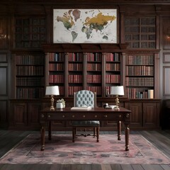 interior of the house library