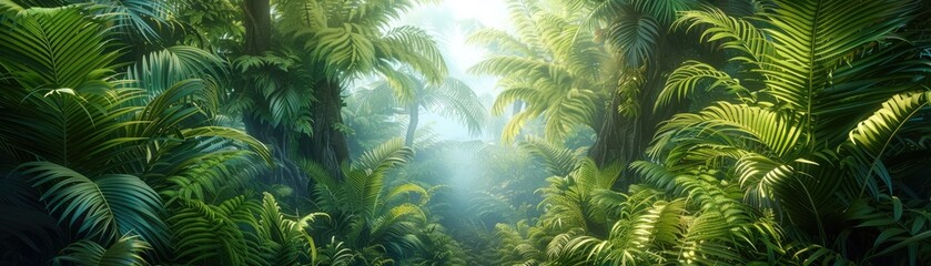 Fototapeta premium Create a digital jungle composition that seamlessly merges natural elements