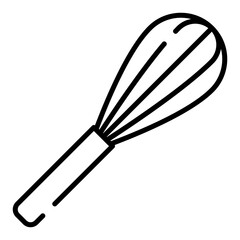 Stainless steel whisk black line icon