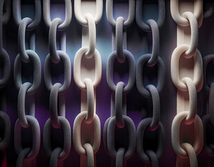 Abstract background with multicolored 3d fabric chains