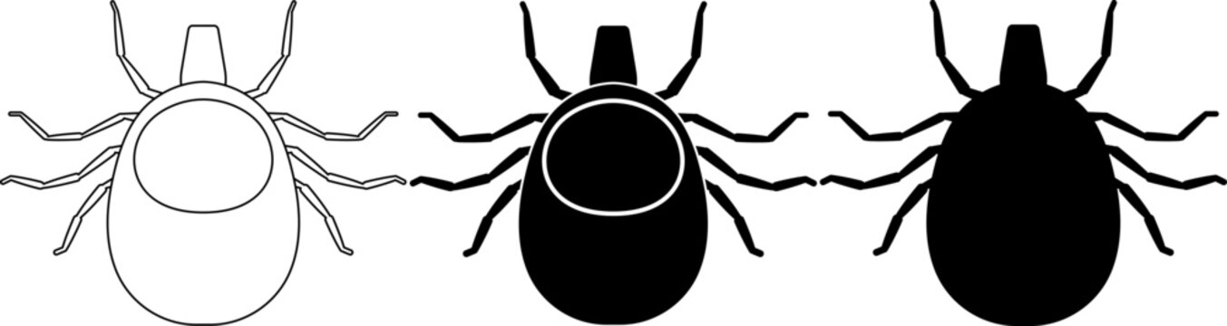 outline silhouette Mite icon set