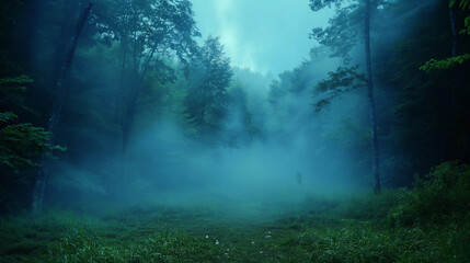 misty forest in the morning