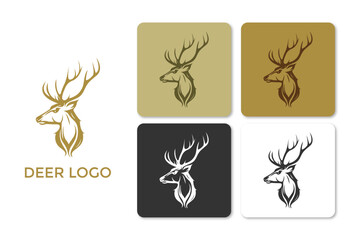 Deer Logo Design Side Face