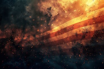 Independence day U.S Poster design background - generative ai