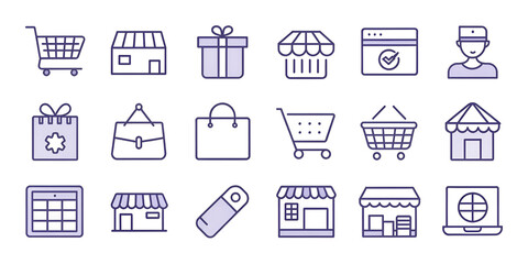 bundle of ecommerce set icons vector illustration design  line style