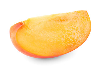 Piece of fresh persimmon fruit isolated on white