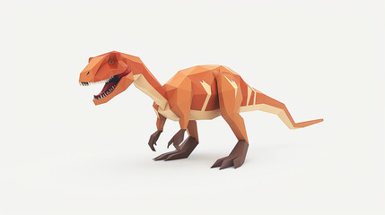 3D unreal low-poly animal model a cartoonish dinosaur