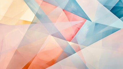 A highresolution image of overlapping geometric shapes in pastel colors, creating a serene and calming aesthetic