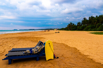 Tropical nature sand water waves fun Bentota Beach Sri Lanka.
