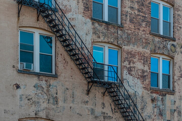 Fire stairs on an ancient facade