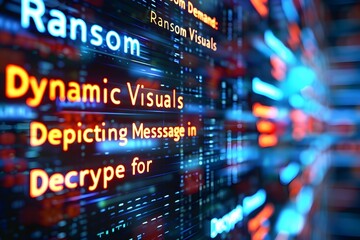 Obraz premium Ransom Demand:Dynamic Visuals Depicting Messages Requesting Payment for Data Decryption
